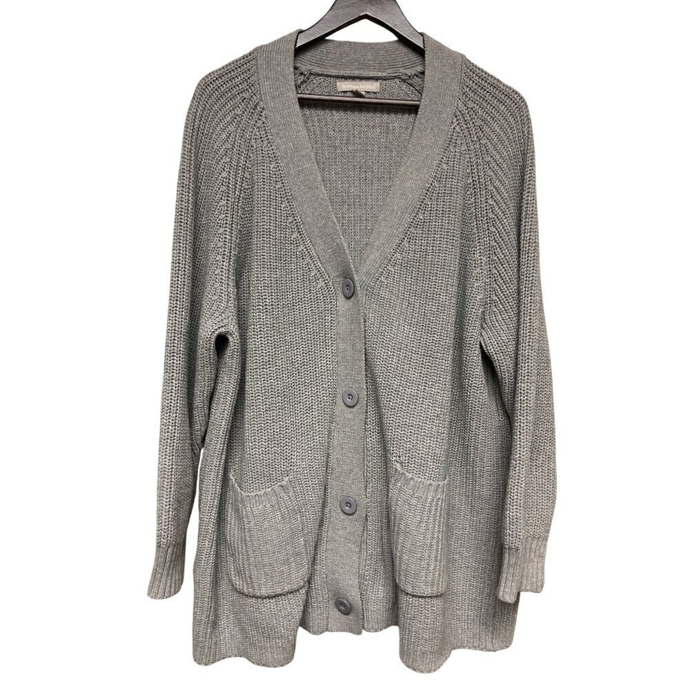 Women Within Women's Grey Knit Button Close Cardigan Sweater Plus 26/26 26 28